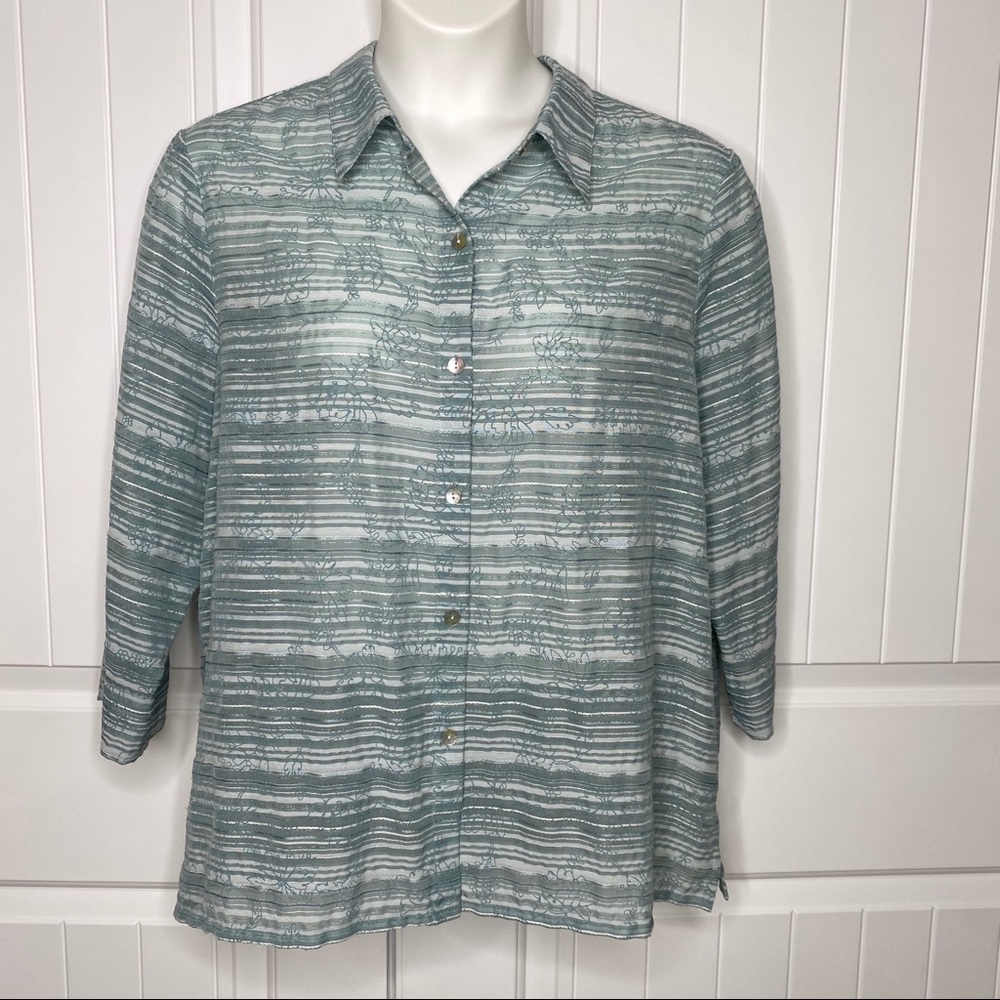 5/$25! Alfred Dunner button down collared blouse size 20